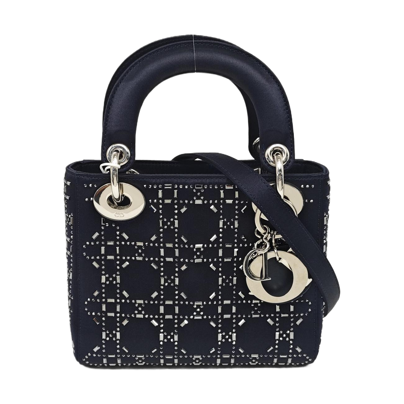 Lady Dior Mini Silk Satin Blue