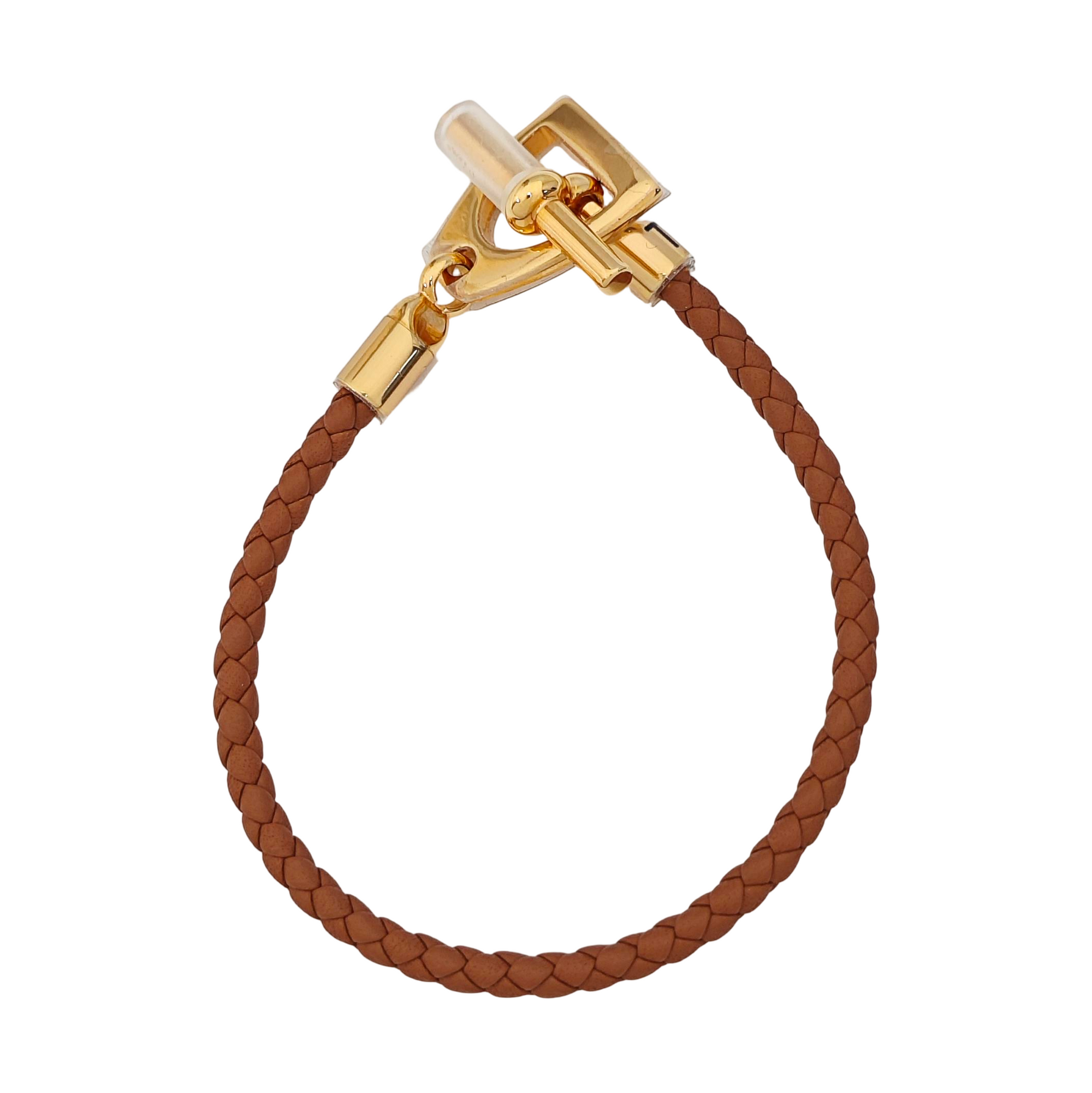 Jumbo Hook Leather Brown Bracelet