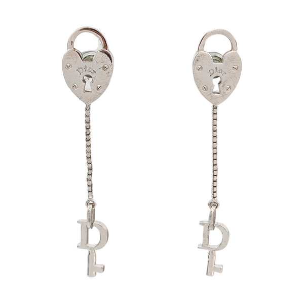 Lucky Locket Metal Silver Stud Earrings
