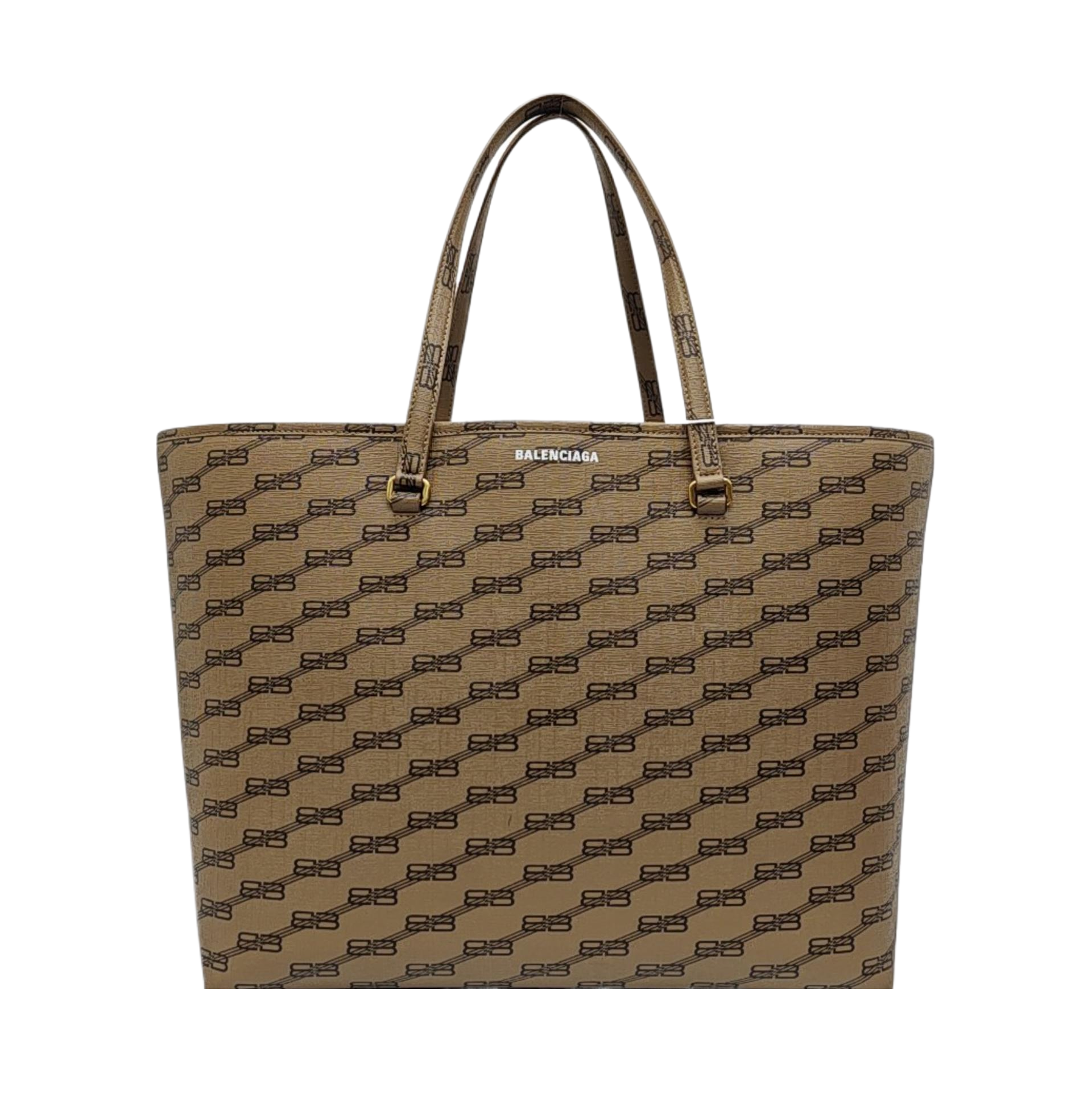 Coated Canvas Tote Bag Brown