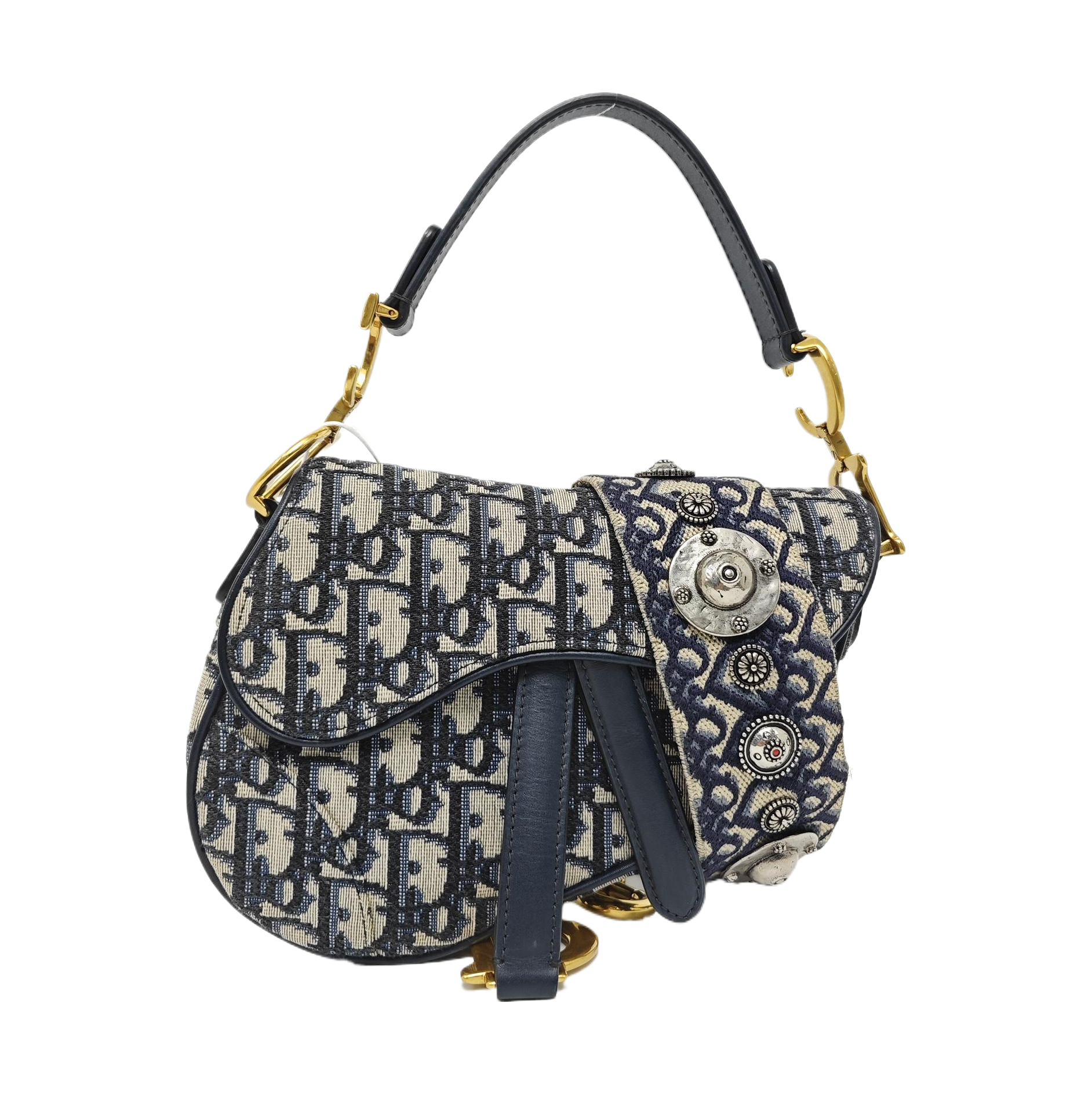 Saddle Mini Oblique Canvas Blue