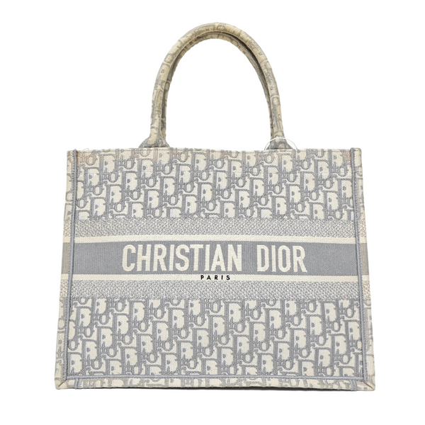 Book Tote Medium Oblique Canvas White