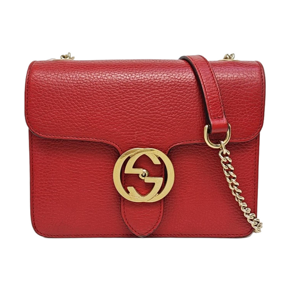 Authenticated pre-owned  Interlocking G Small Calfskin Red - Shoulder Bag at Looply