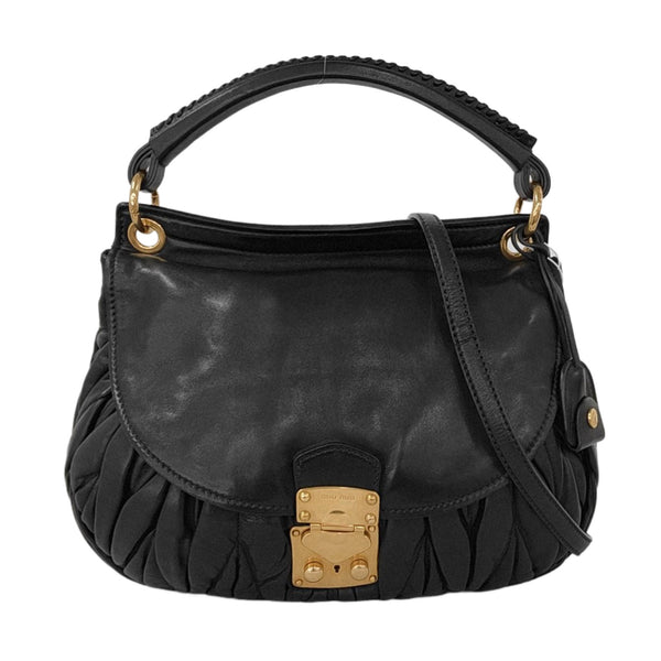 Miu Coffer Quilted Lambskin Black