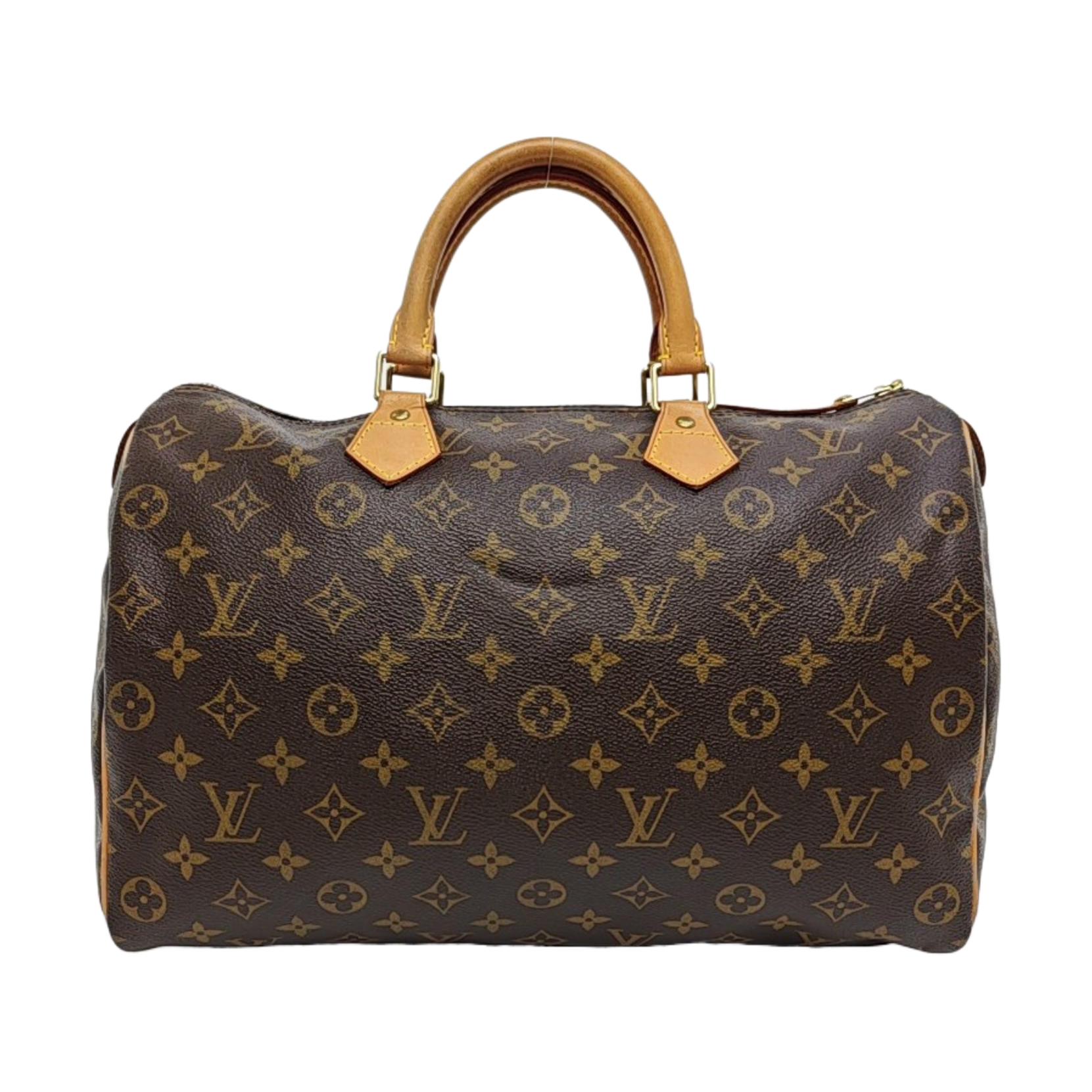 Authenticated pre-owned  SPEEDY 35 Monogram Coated Canvas Brown - Top Handle Bag at Looply