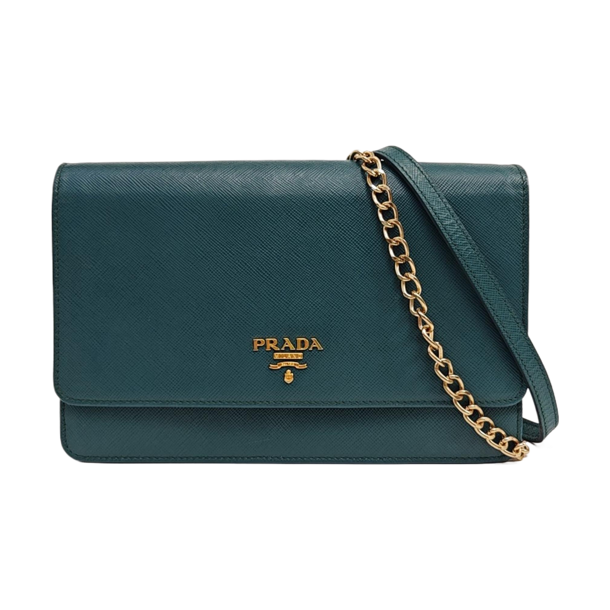 Saffiano Calfskin Shoulder Bag Green