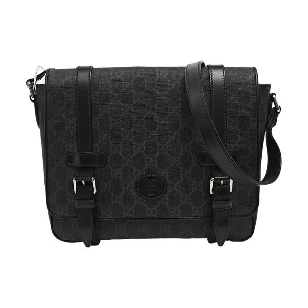 Monogram Coated Canvas Shoulder Bag Black