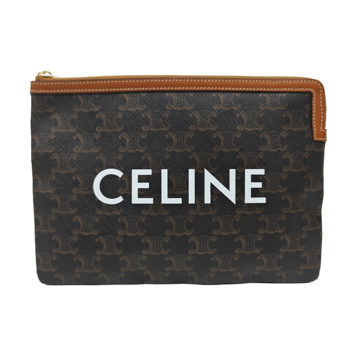 TRIOMPHE Small Coated Canvas Brown