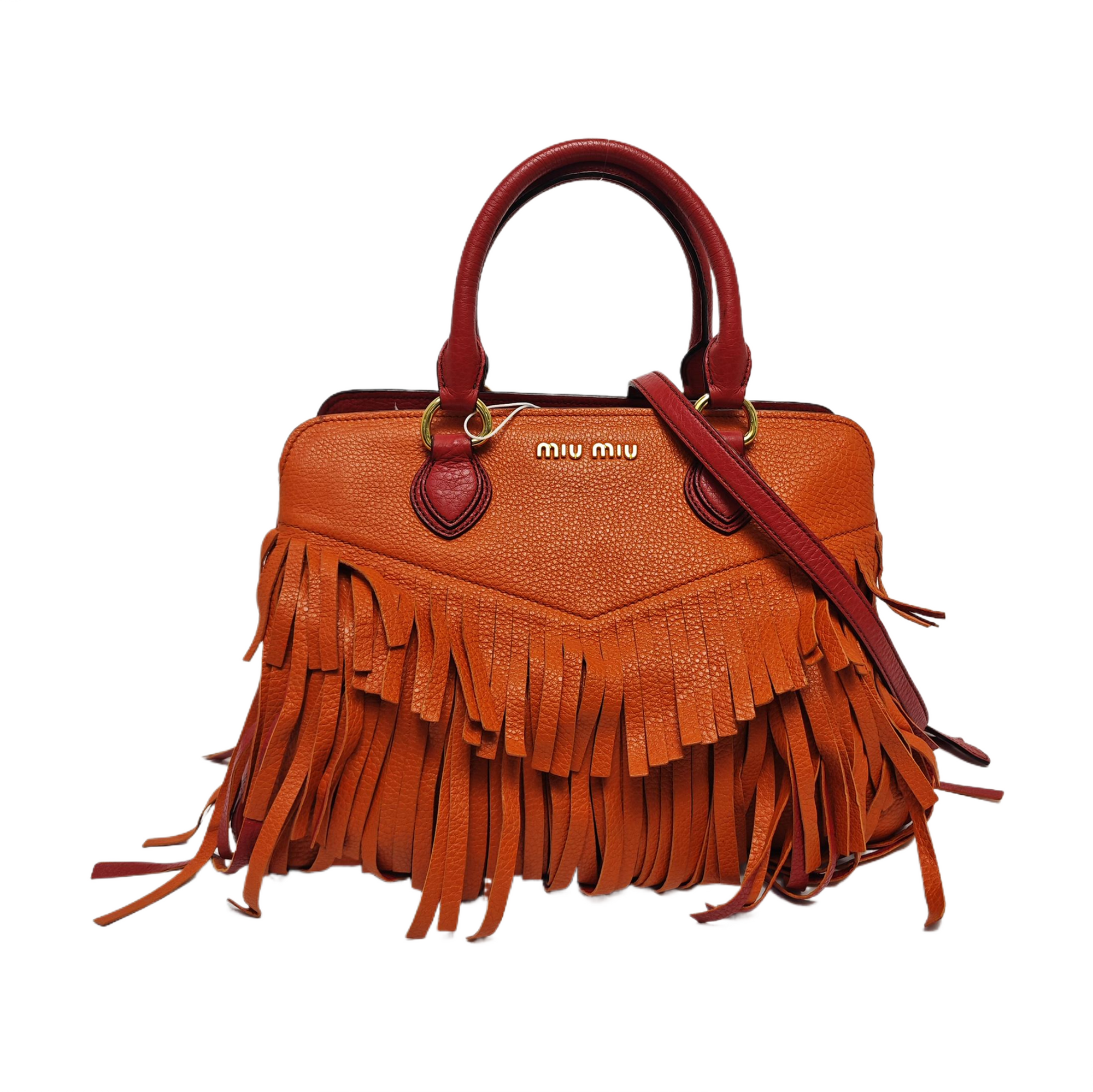 Leather Shoulder Bag Orange