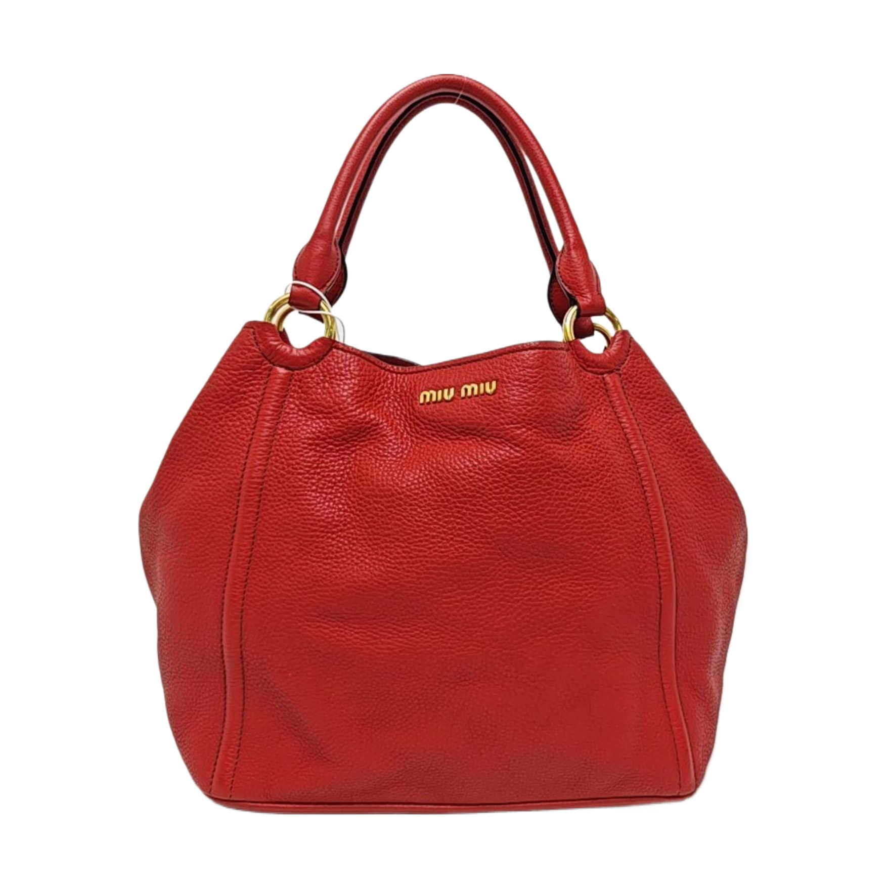 Calfskin Top Handle Bag Red