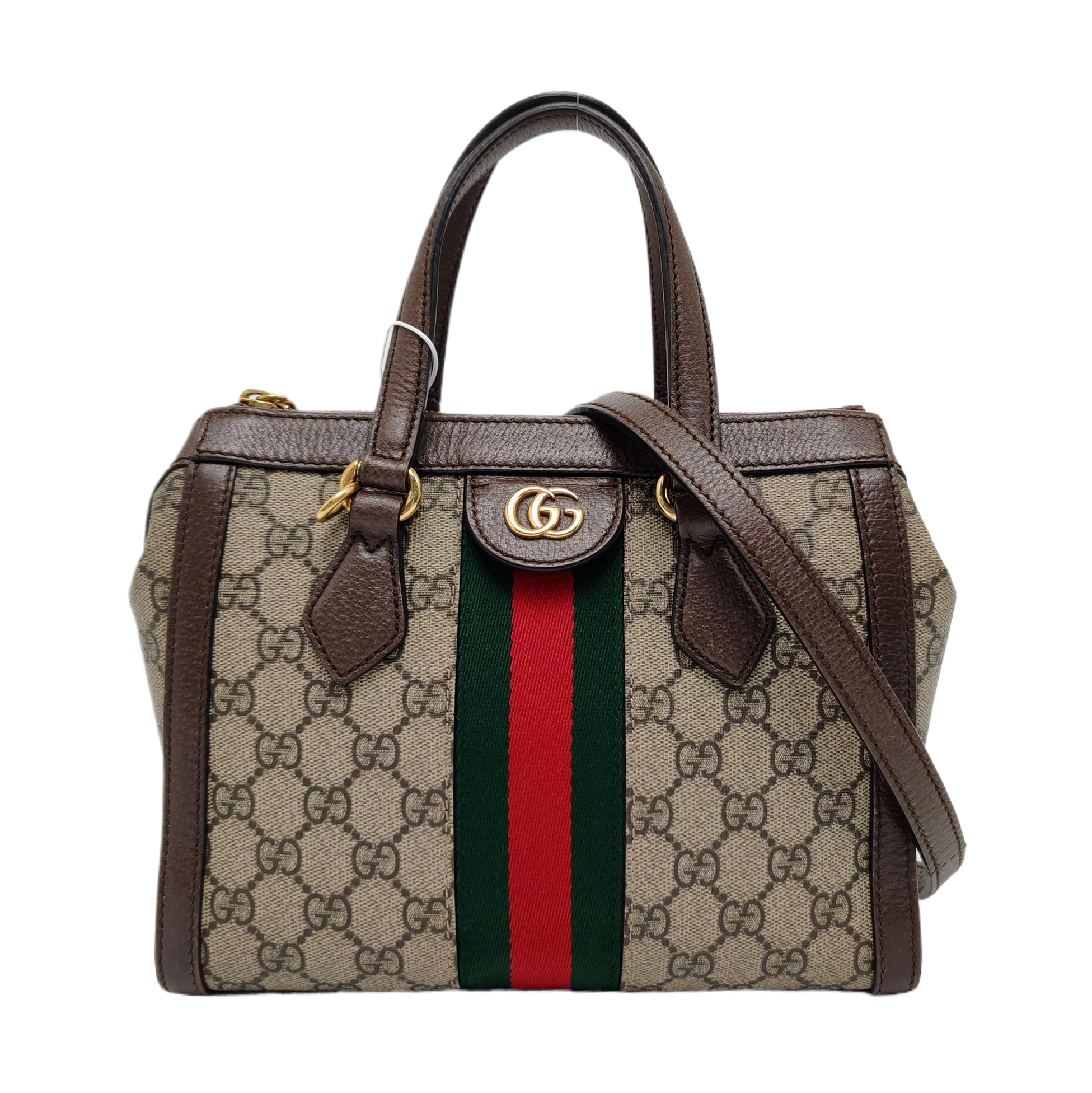 Ophidia Small Monogram Coated Canvas Beige