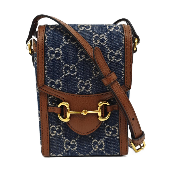 Horsebit 1955 Mini Monogram Denim Blue