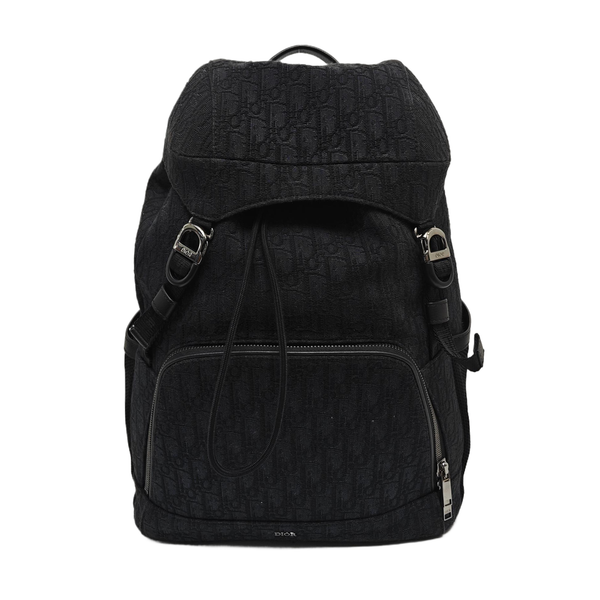 Oblique Canvas Backpack Black