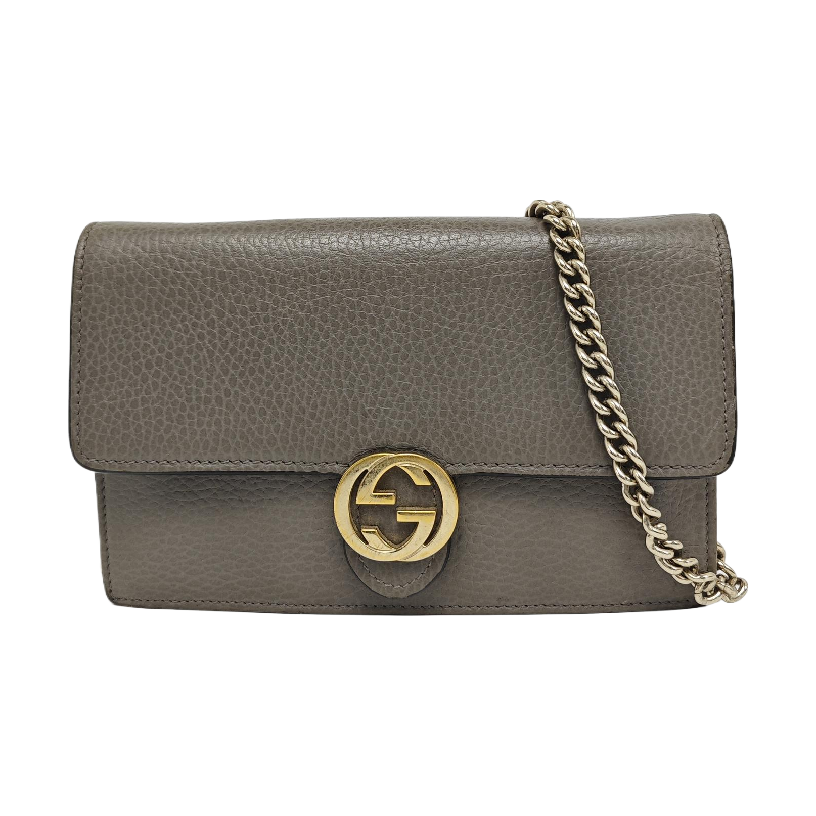 Authenticated pre-owned  Interlocking G Calfskin Grey - Shoulder Bag at Looply
