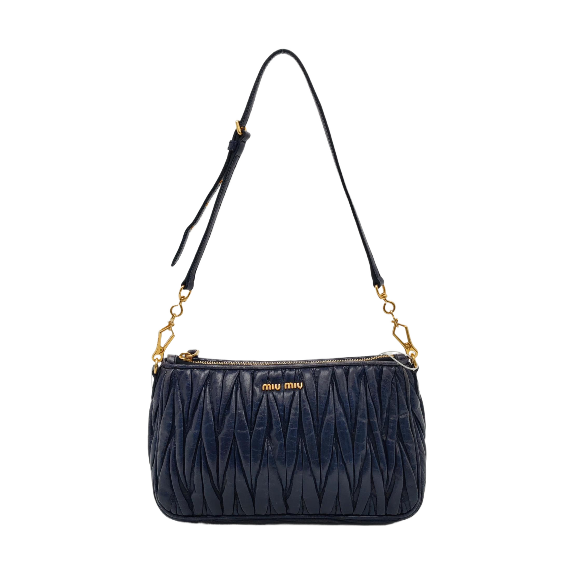 Quilted Lambskin Shoulder Bag Blue