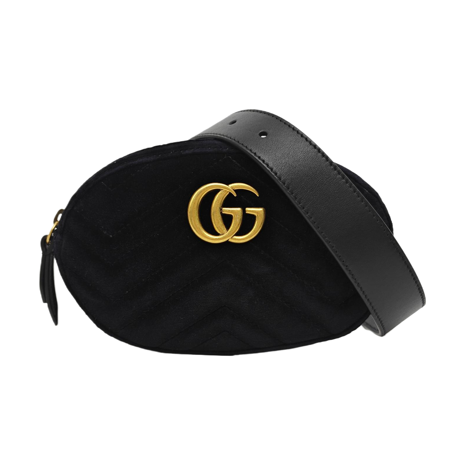 GG Marmont Super Mini Quilted Velvet Black