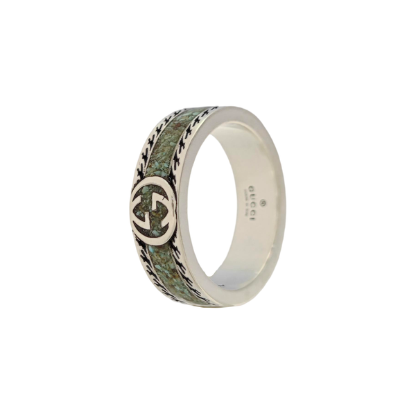 Interlocking G 925 Sterling Silver Ring HK 16