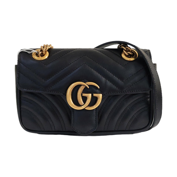 GG Marmont Small Quilted Calfskin Black