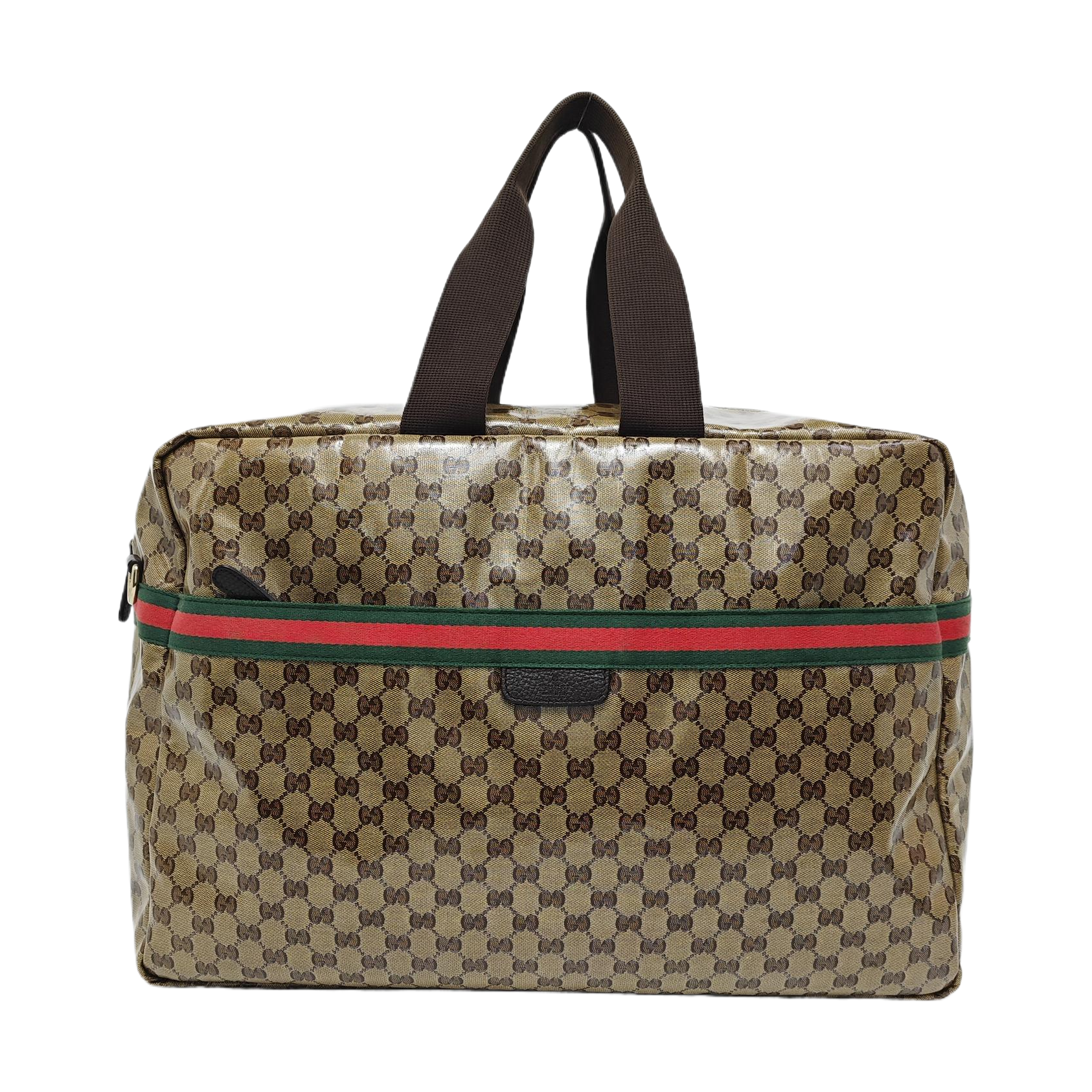 Monogram Coated Canvas Top Handle Bag Brown