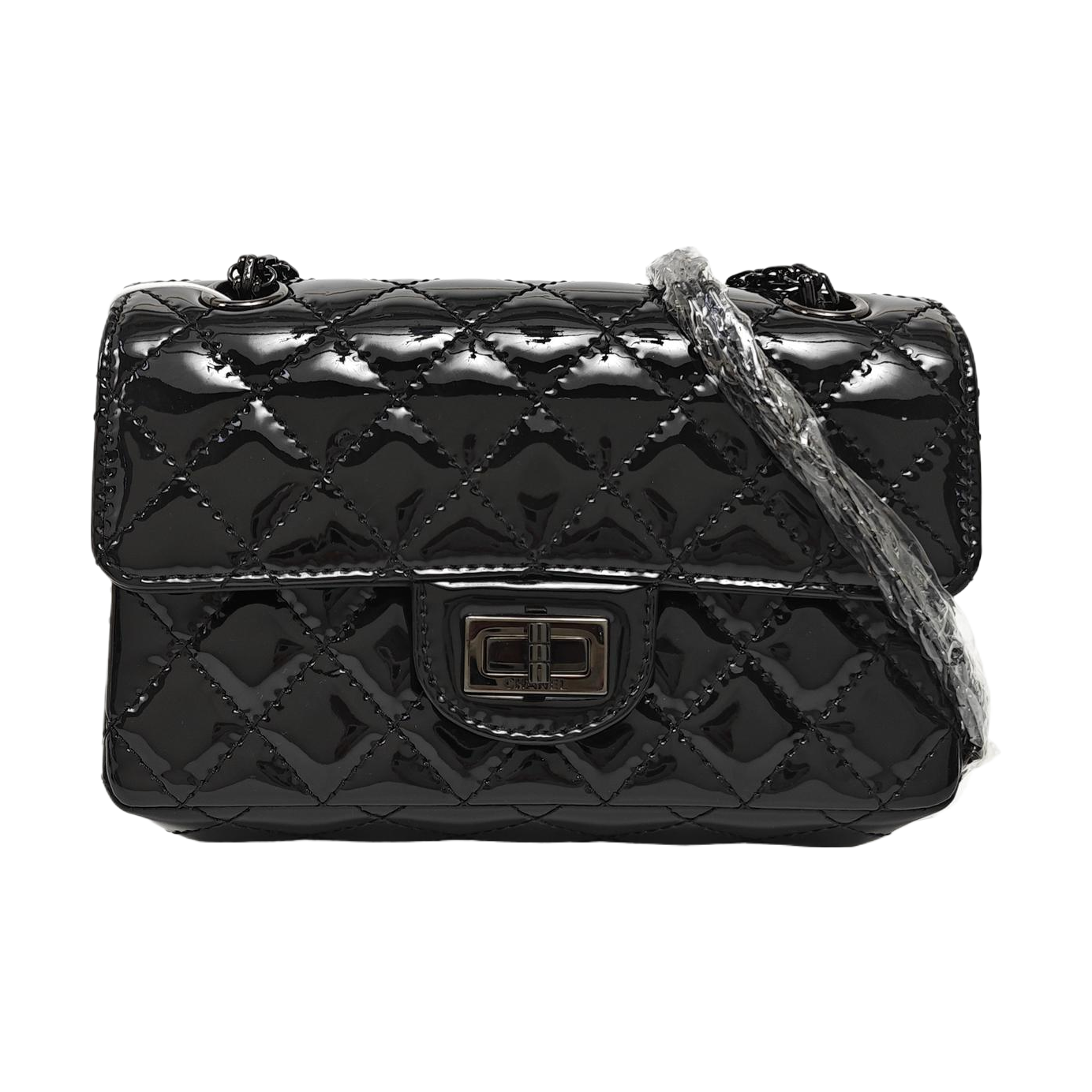 2.55 224 (mini) Quilted Patent Calfskin Black