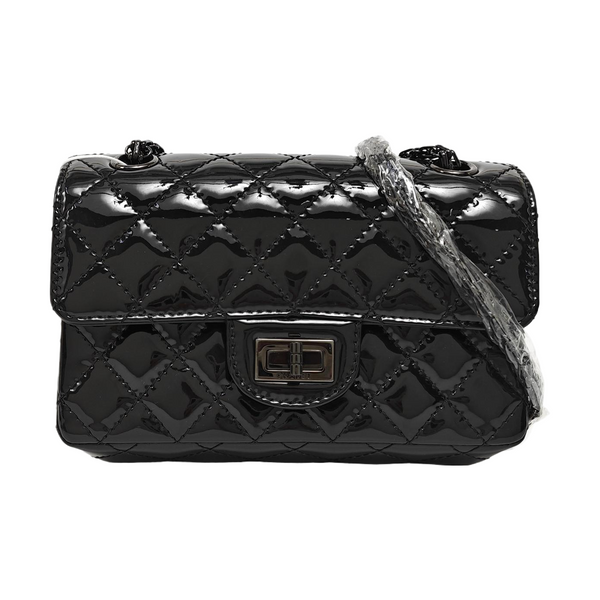 2.55 224 (mini) Quilted Patent Calfskin Black