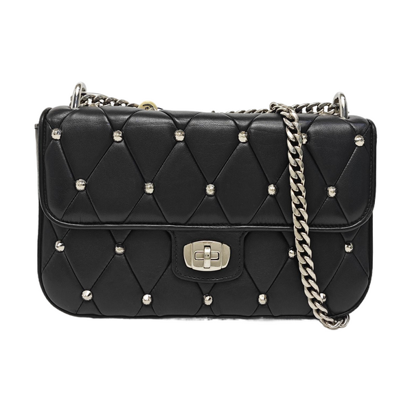 Quilted Lambskin Shoulder Bag Black