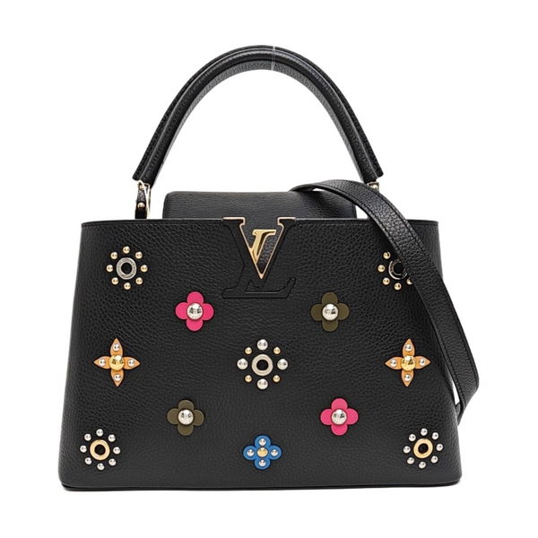 Authenticated pre-owned  CAPUCINES MM Calfskin Black - Shoulder Bag at Looply