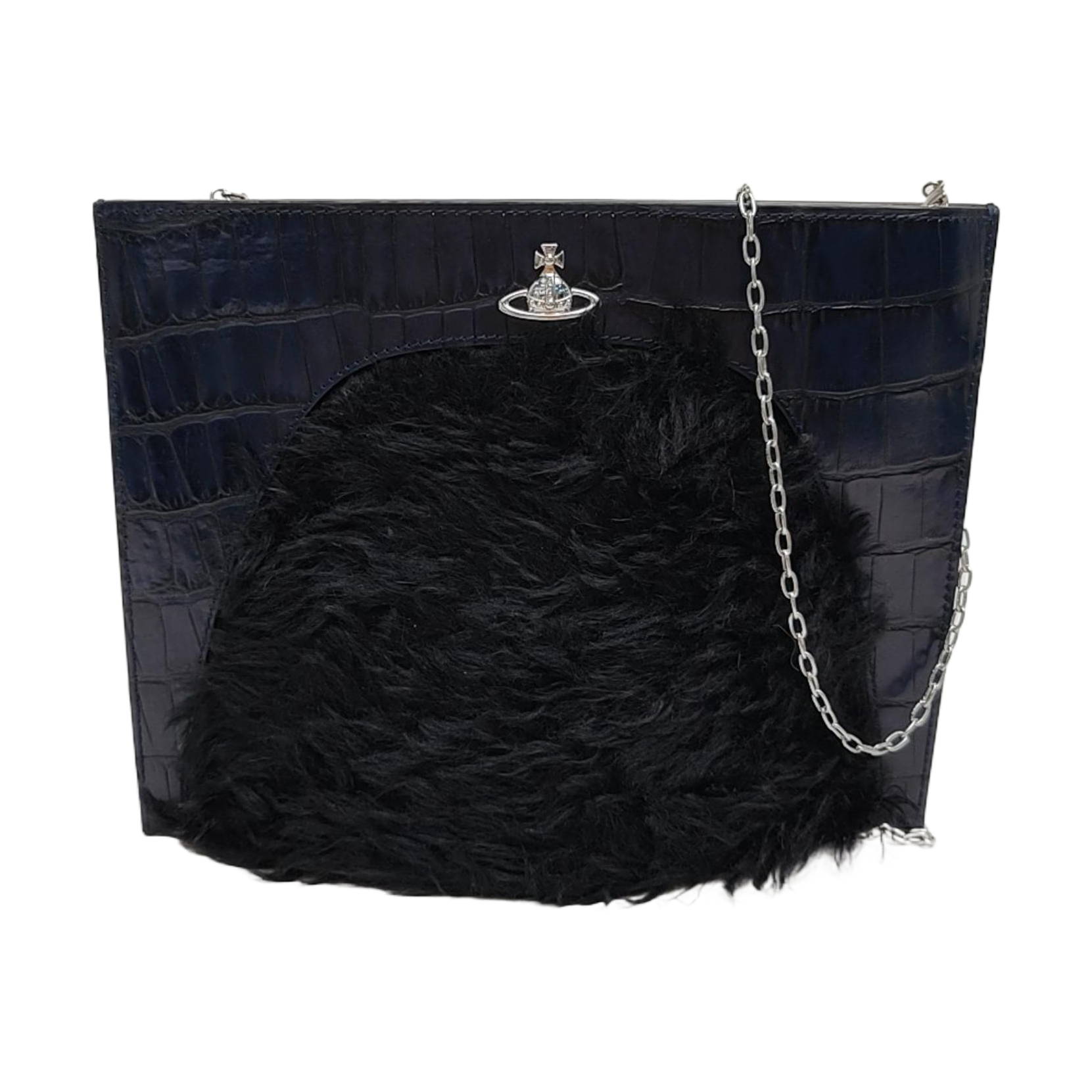 Leather Shoulder Bag Blue