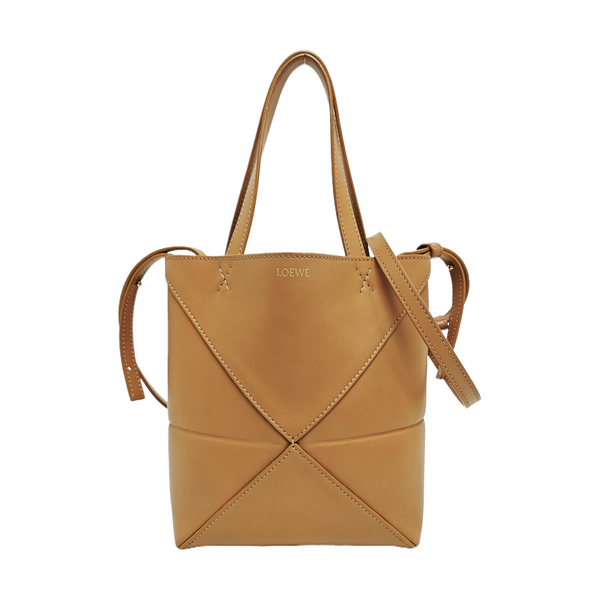 Puzzle Fold Mini Quilted Calfskin Brown