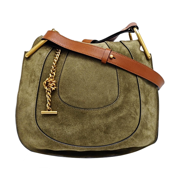 Quilted Suede Shoulder Bag Green