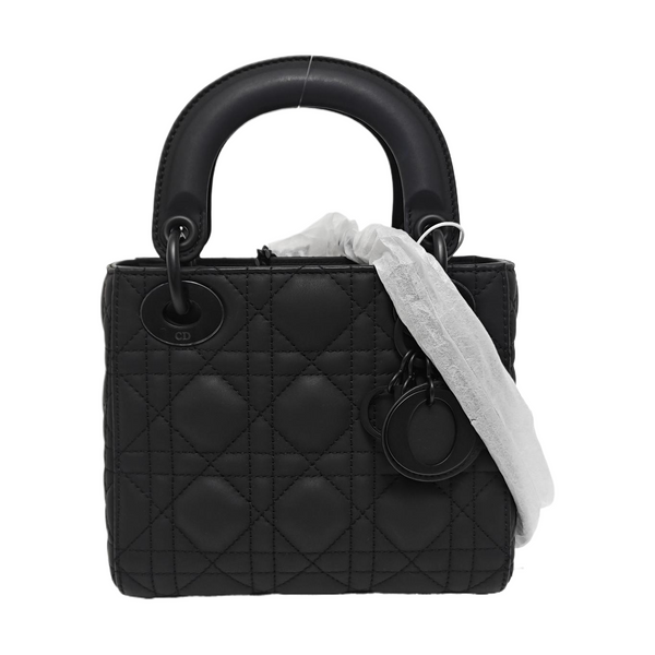 Lady Dior Mini Cannage Calfskin Black