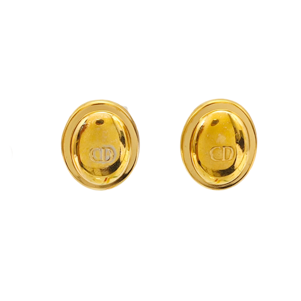 Petit CD Metal Gold Clip On Earrings
