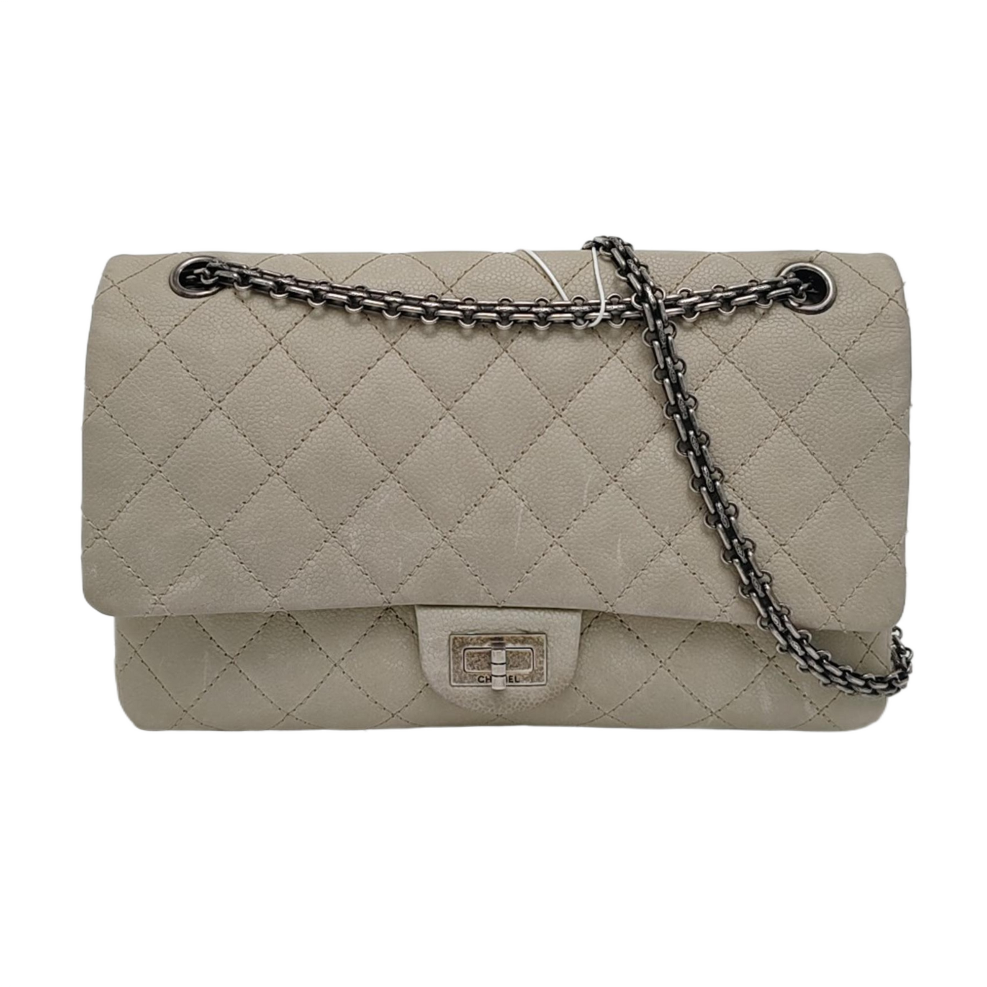 2.55 227 Quilted Calfskin Green