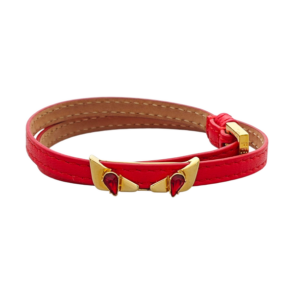 Leather Red Bangle