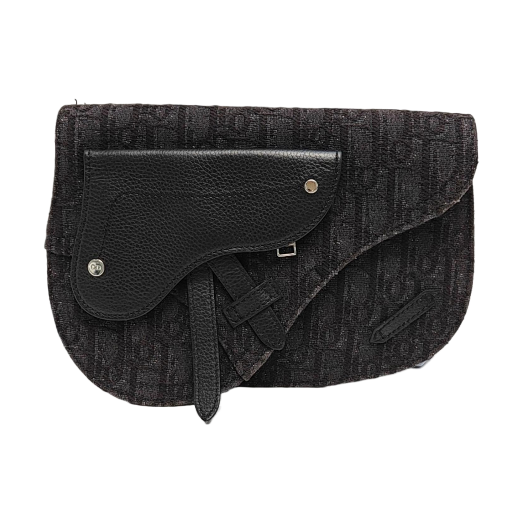 Saddle Medium Oblique Canvas Black