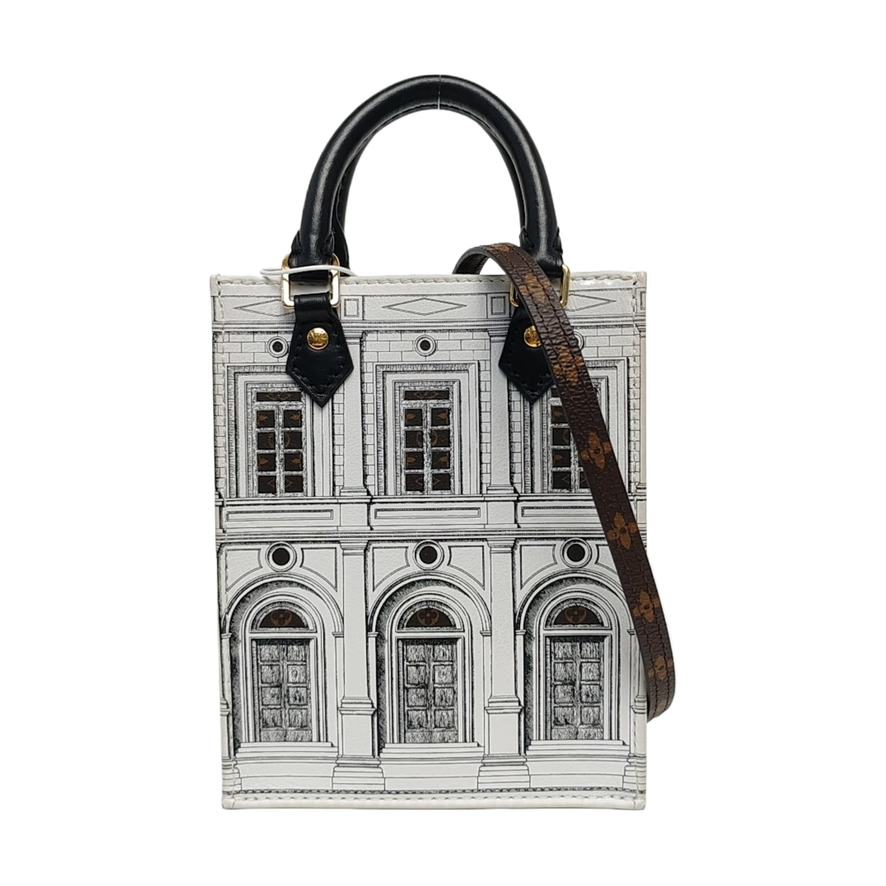 SAC PLAT Mini Calfskin White