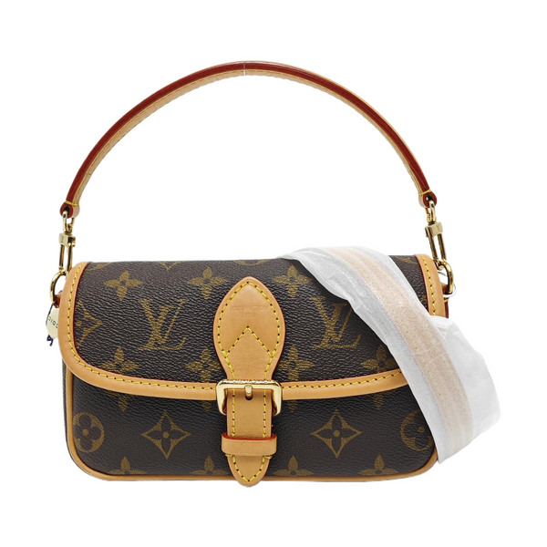 DIANE Nano Monogram Coated Canvas Brown