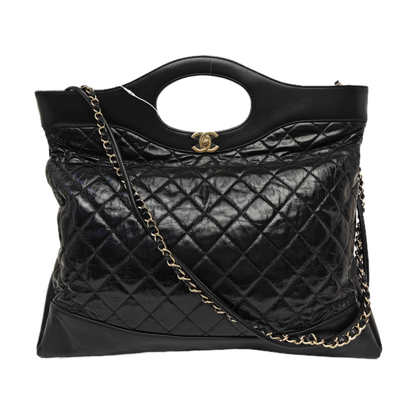 CHANEL 31 Large Quilted Vintage Calf Black