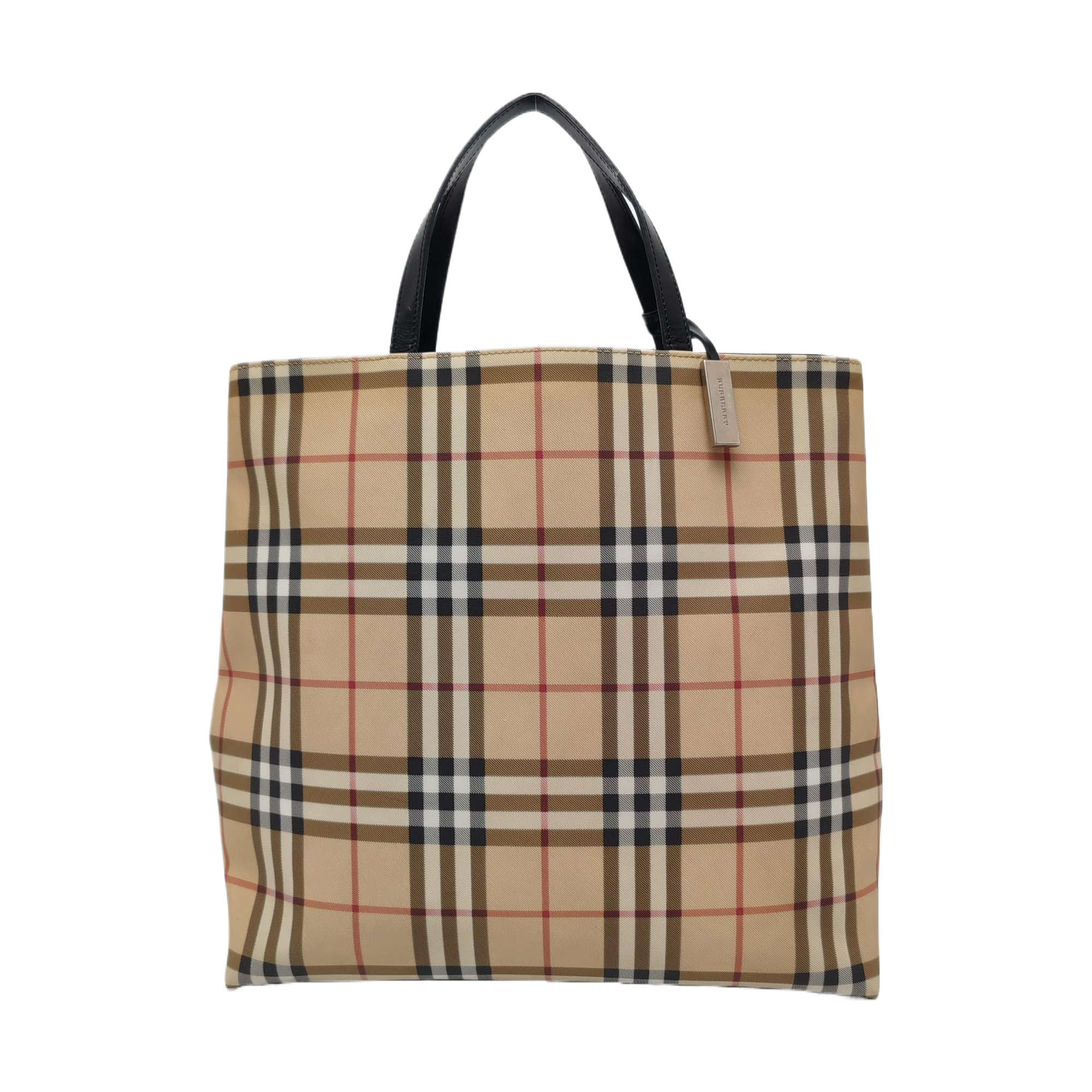 Coated Canvas Top Handle Bag Beige