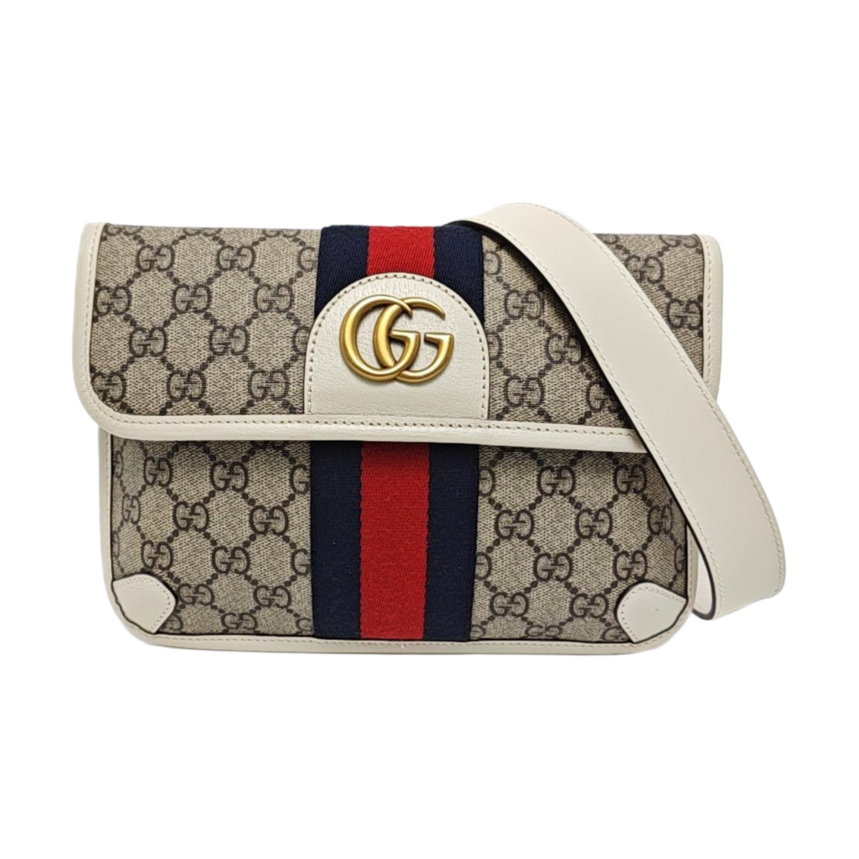 Ophidia Small Monogram Coated Canvas Beige