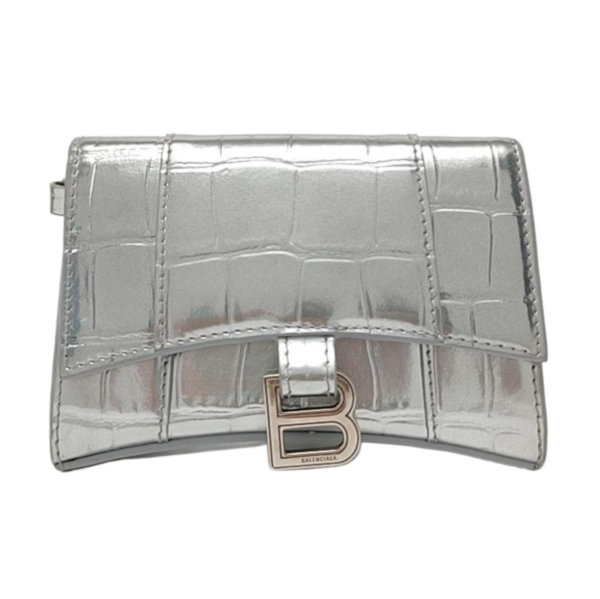Hourglass Mini Calfskin Silver