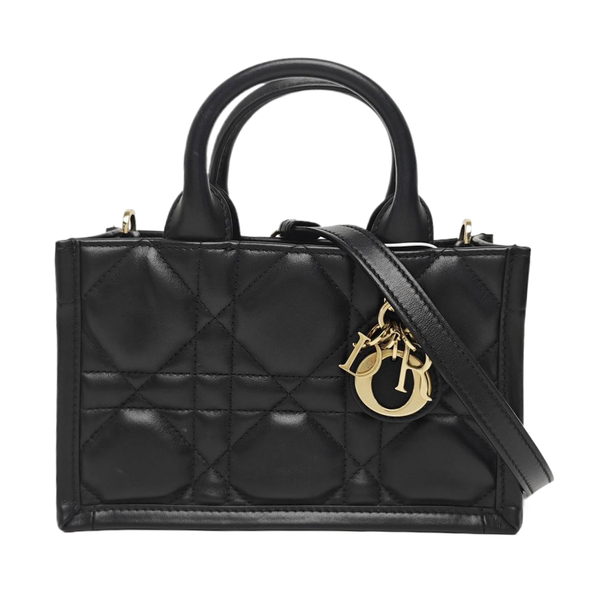 Lady D-Joy Mini Cannage Calfskin Black