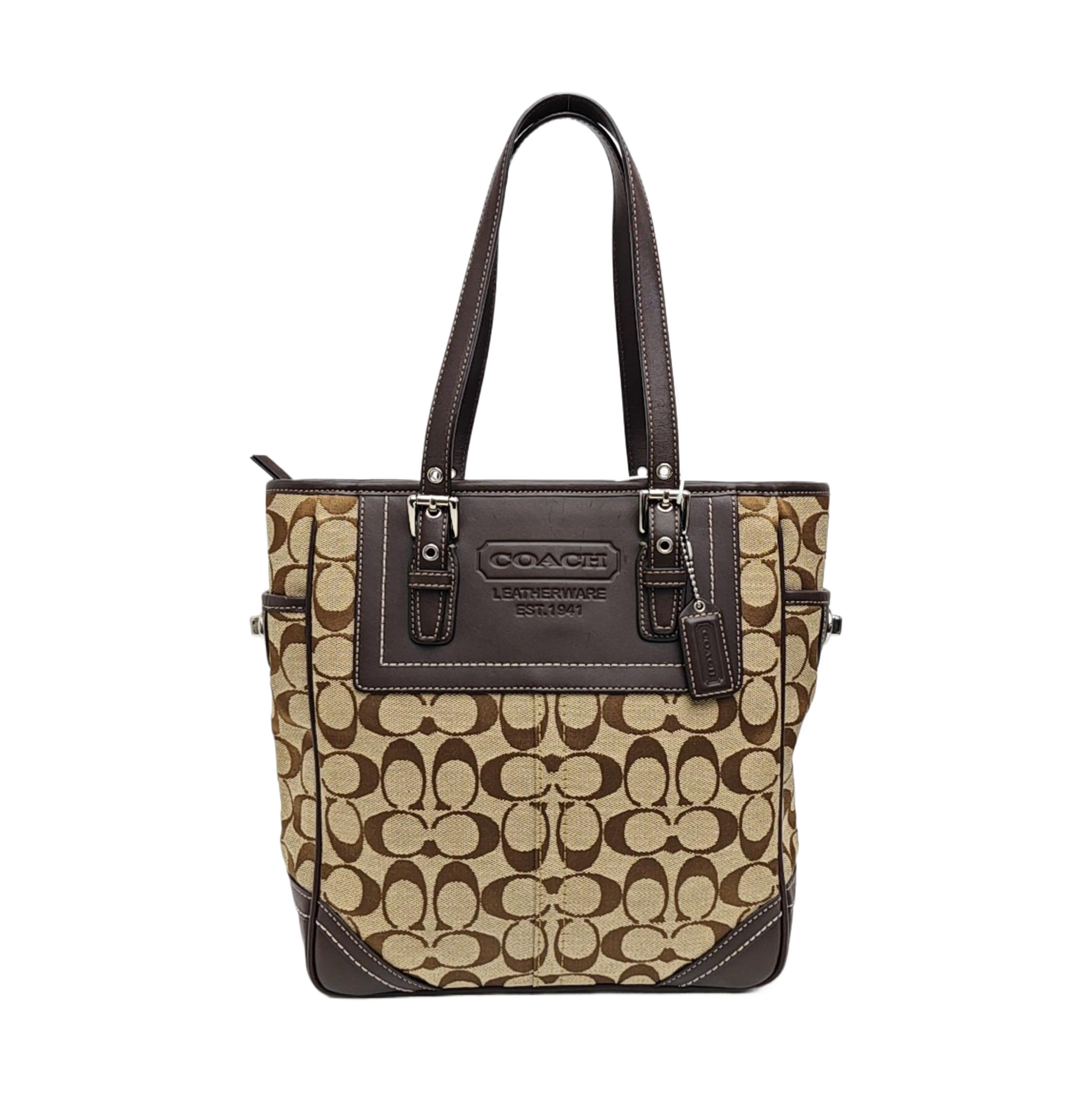 Monogram Canvas Tote Bag Brown