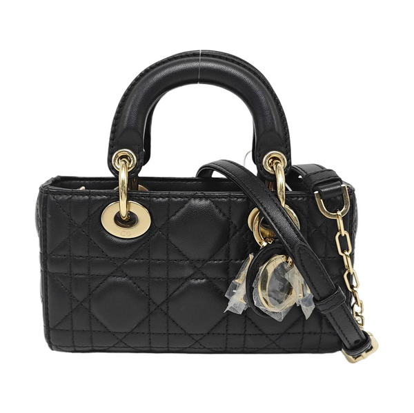 Lady D-Joy Super Mini Cannage Lambskin Black