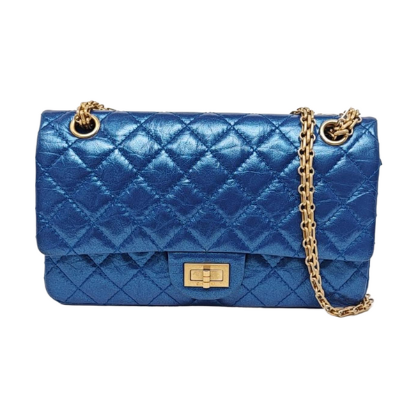 2.55 225 (small) Quilted Calfskin Blue