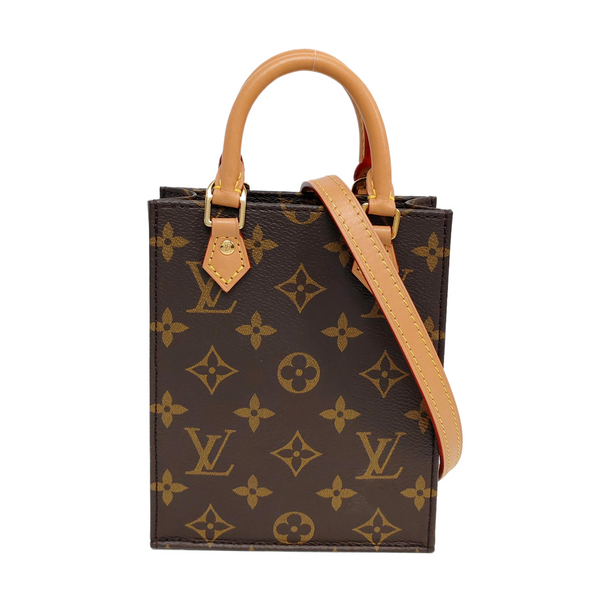 SAC PLAT Mini Monogram Coated Canvas Brown