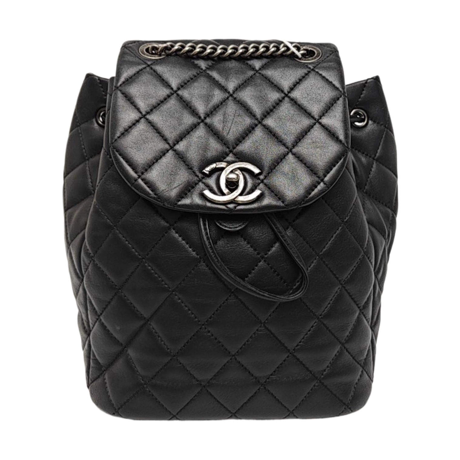 Quilted Lambskin Backpack Black