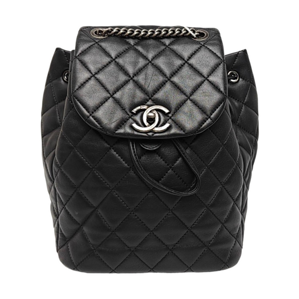 Quilted Lambskin Backpack Black