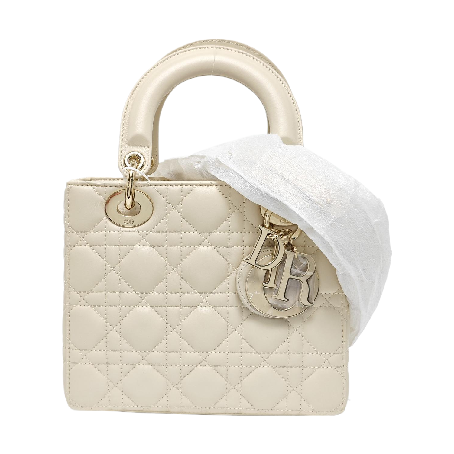 Lady Dior Small Cannage Lambskin White