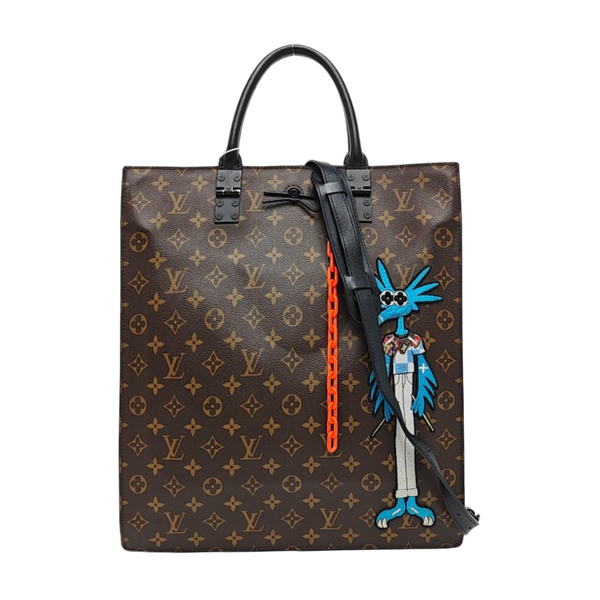 SAC PLAT Monogram Coated Canvas Brown